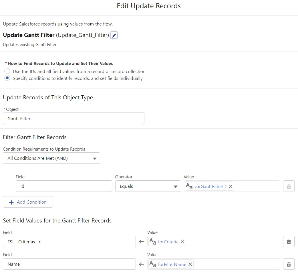 Open Field Service Dispatcher Console with specific Gantt Filter